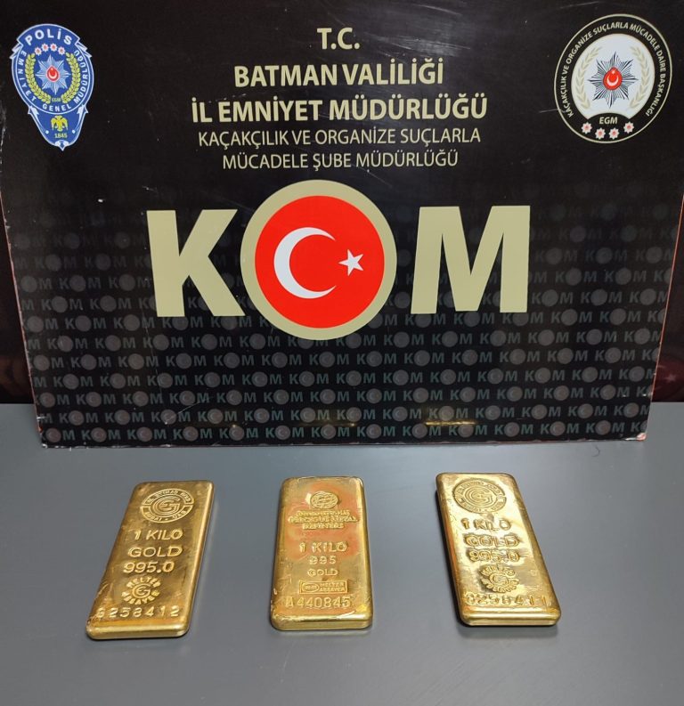 Batman’da 7 milyon lira değerinde kaçak külçe altın ele geçirildi