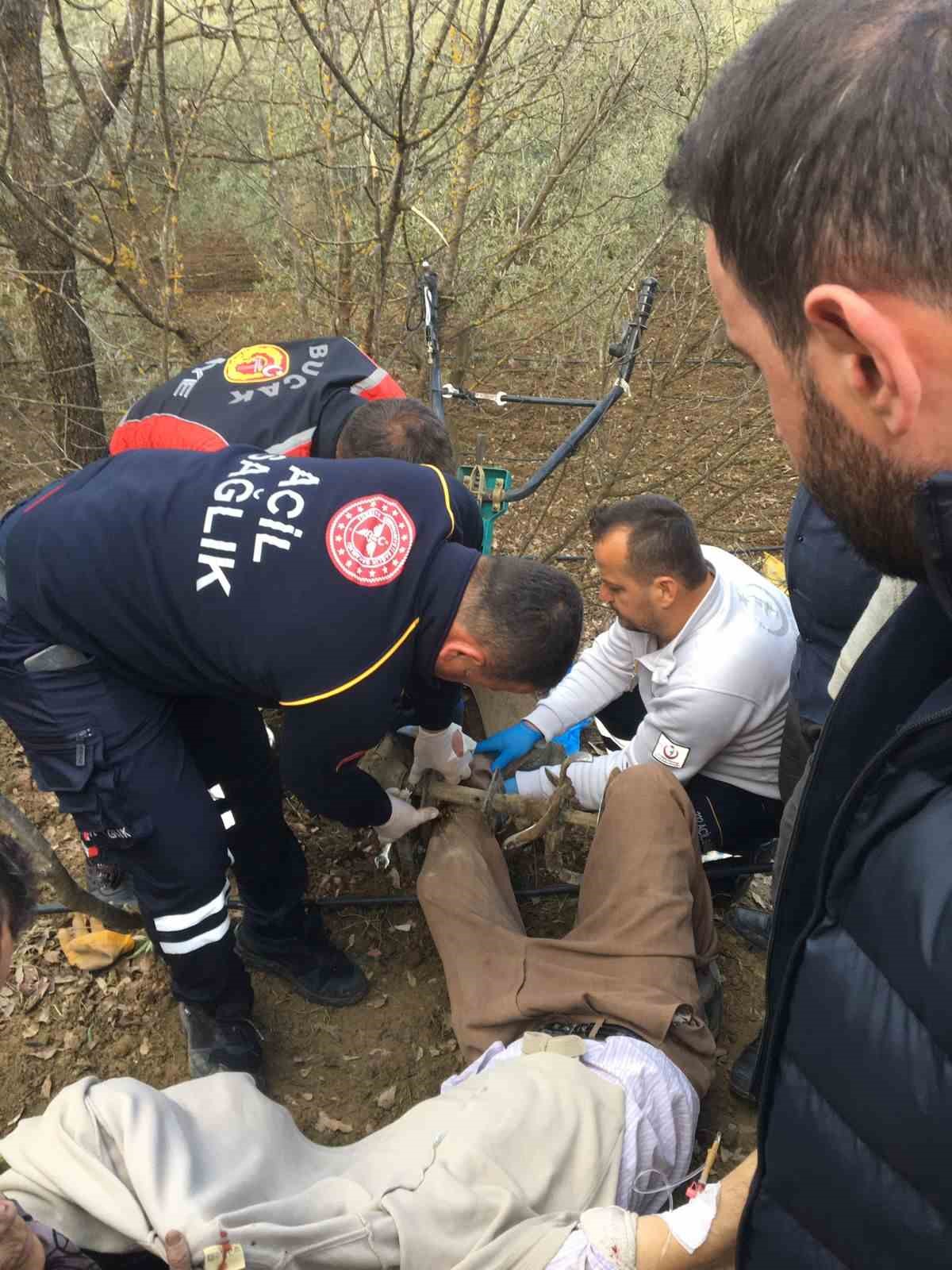 Burdur’da çapa makinesine ayağını kaptıran adam ekipler tarafından kurtarıldı
