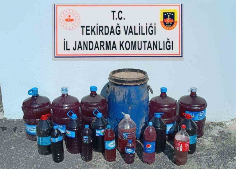 Malkara’da 200 litre kaçak içki ele geçirildi