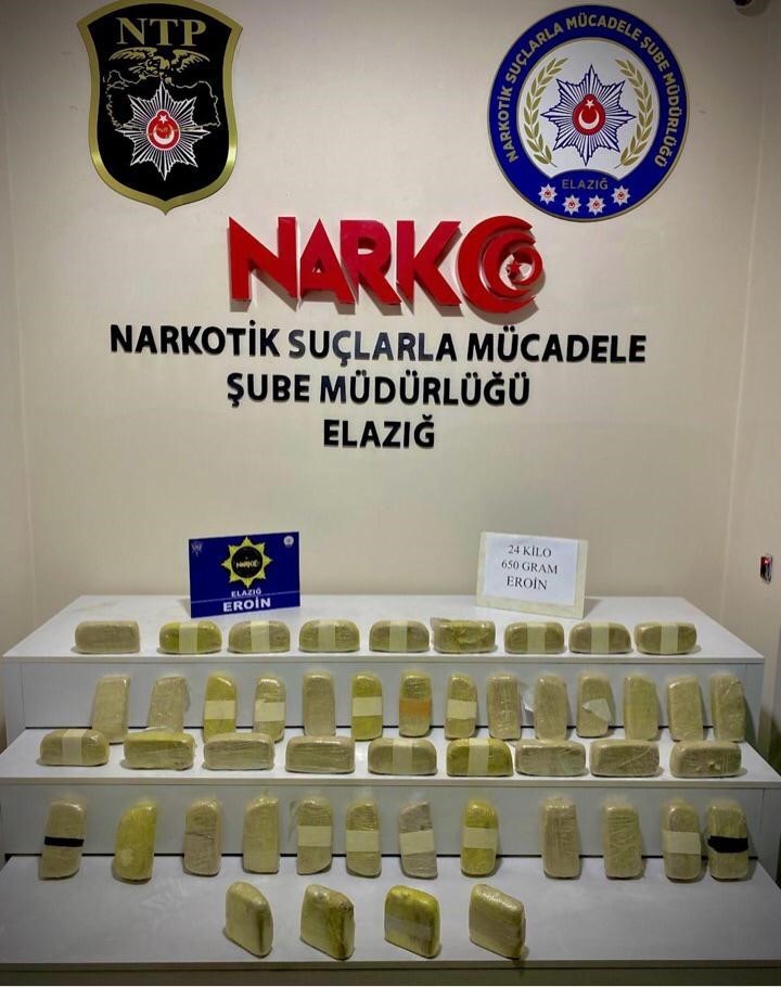 Elazığ’da 24 kilo eroin ele geçirildi: 4 gözaltı
