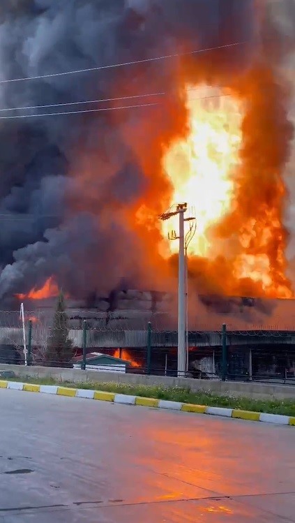 İzmir’de lojistik firmasının soğuk hava deposunda büyük yangın
