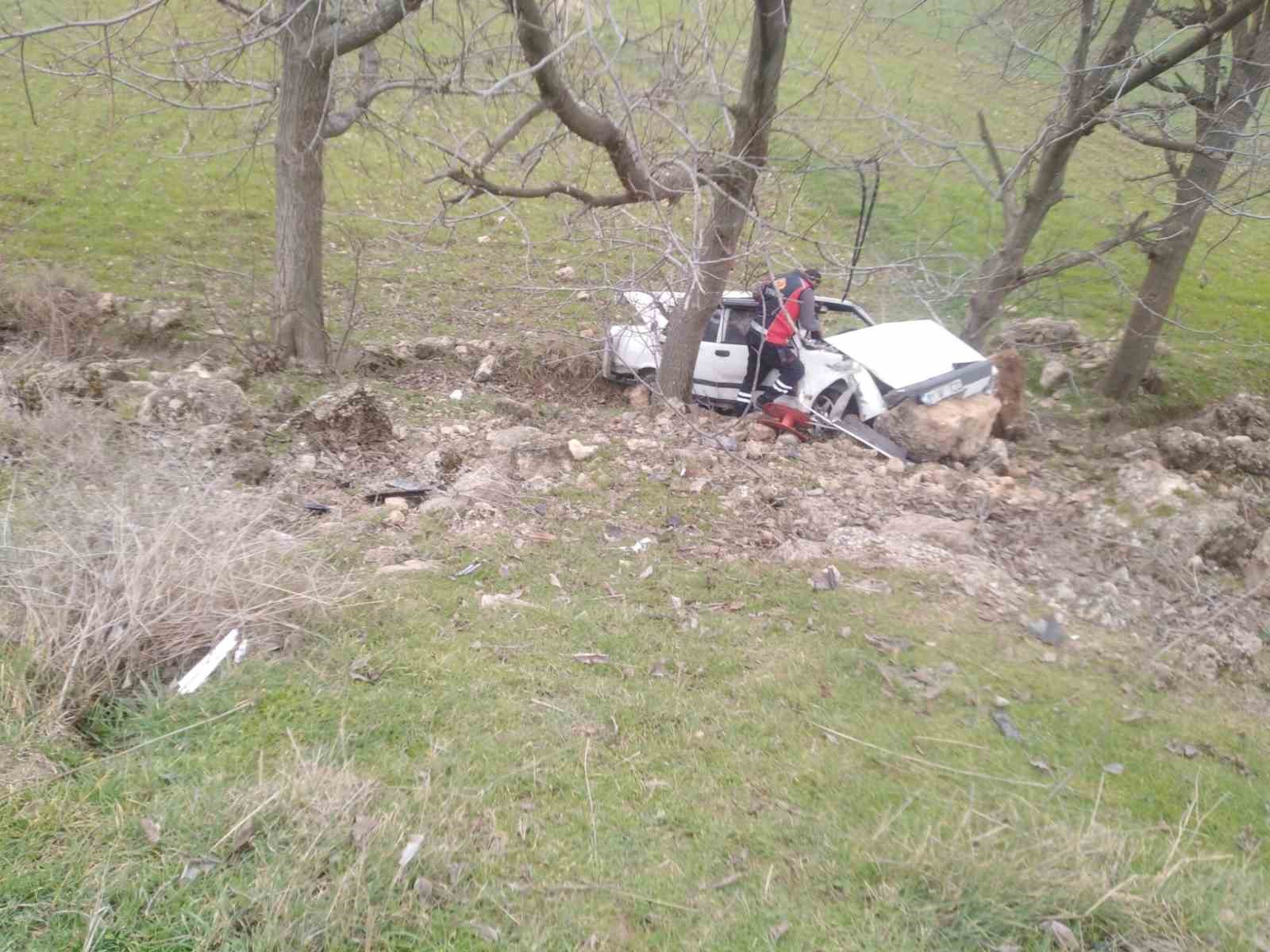 Mardin’de devrilen otomobildeki 2 kişi yaralandı