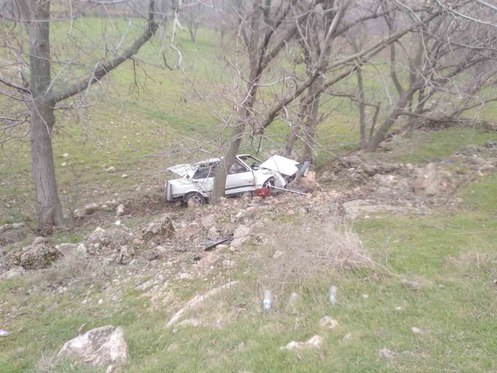 Mardin’de devrilen otomobildeki 2 kişi yaralandı
