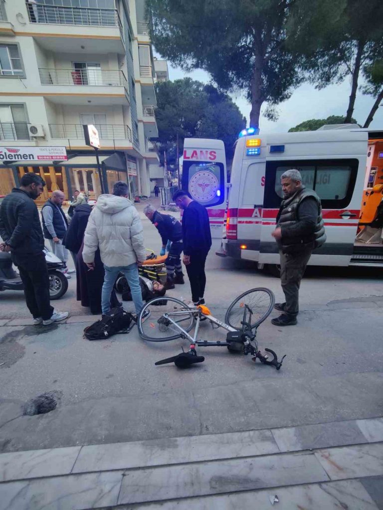 Milas’ta otomobil bisiklete çarptı: 1 yaralı