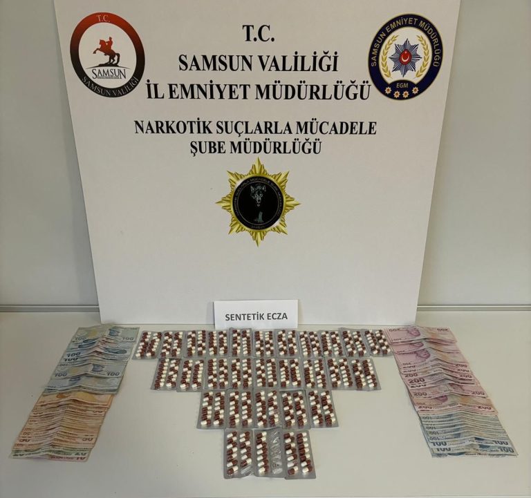 Samsun’da 3 bin 95 sentetik ecza ele geçirildi: 2 gözaltı