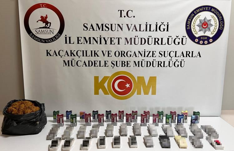 Samsun’da kaçak elektronik sigara ve makaron ele geçirildi