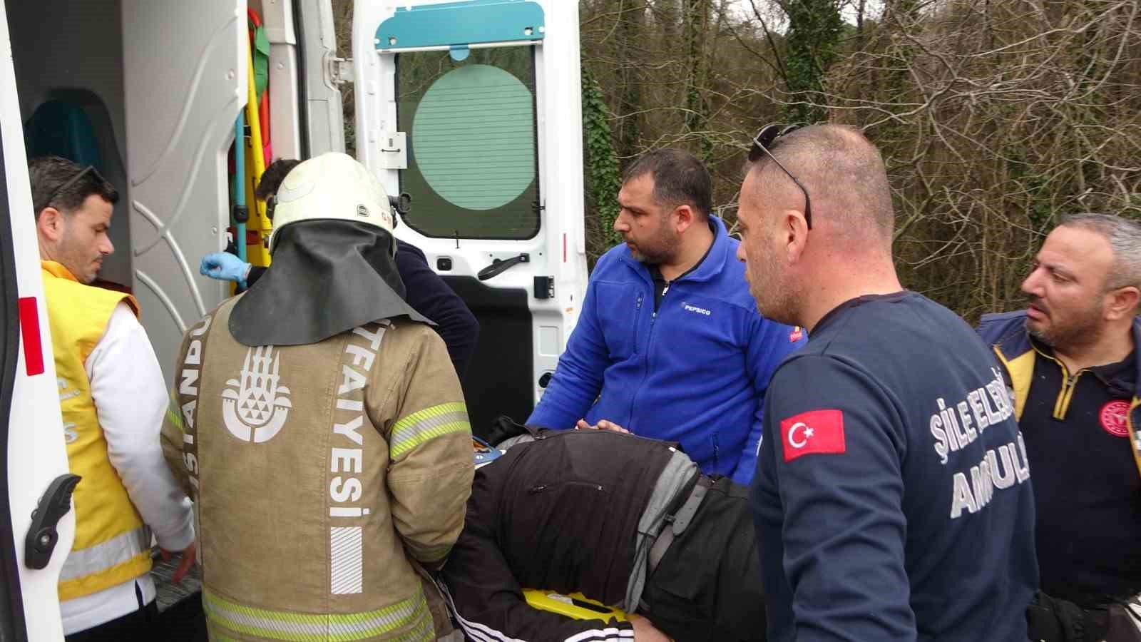 Şile’de minibüs şarampole yuvarlandı: 1 yaralı
