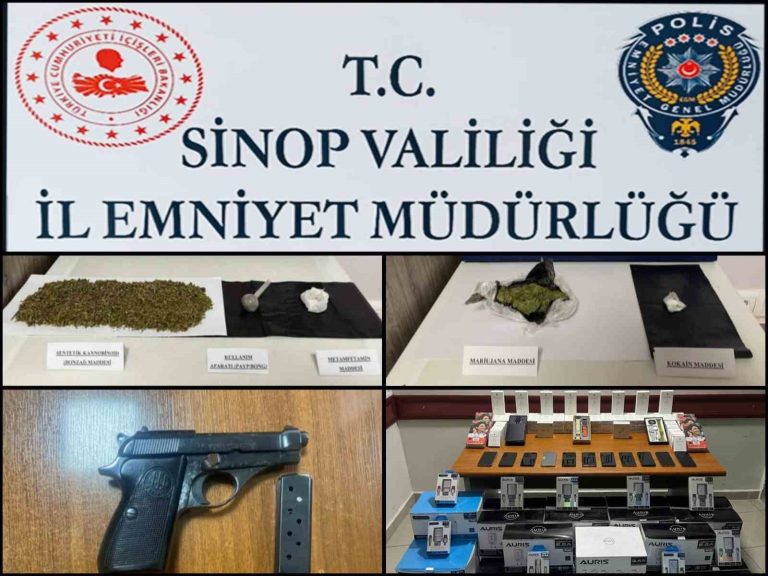 Sinop’ta 1 haftada 23 şüpheli şahıs yakalandı