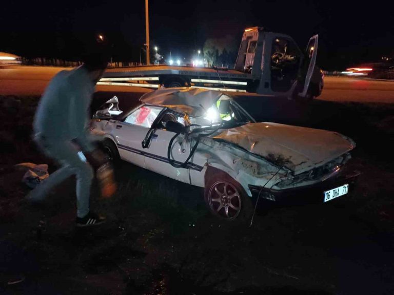 Ankara’da yoldan çıkan araç takla attı: 4 yaralı