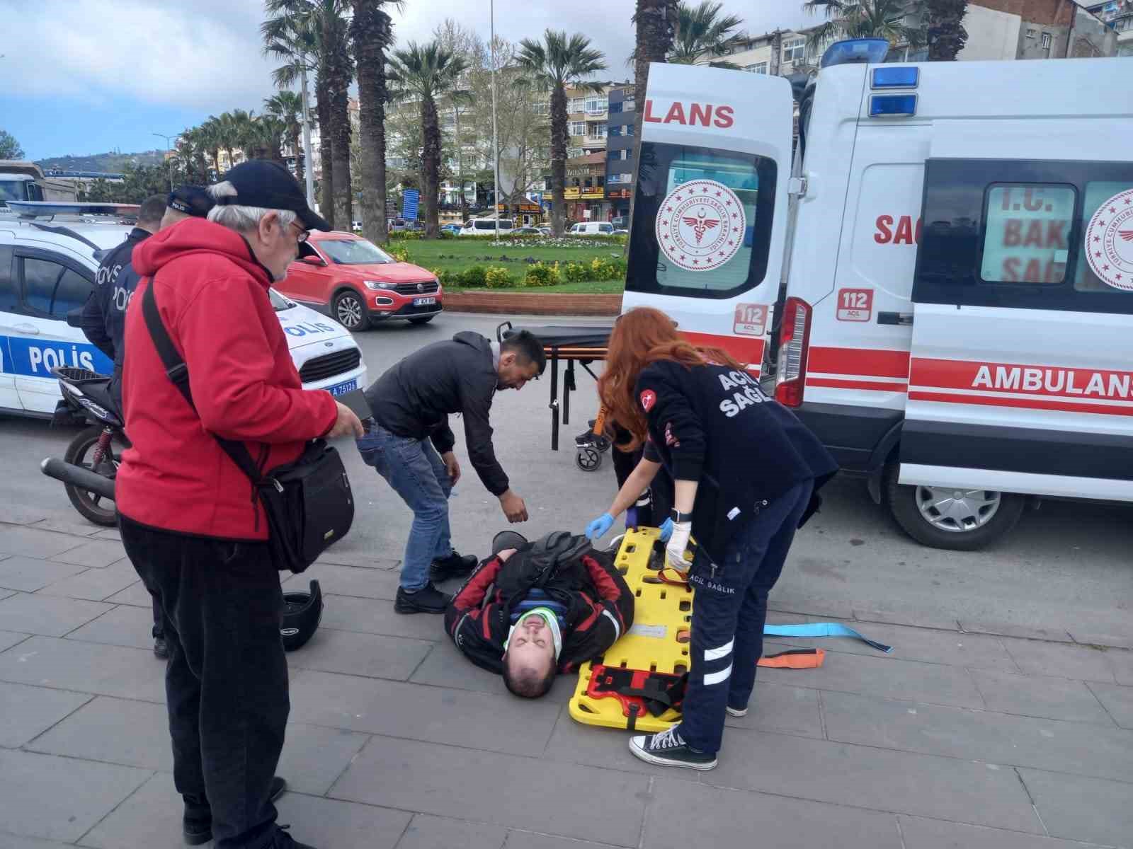 Devrilen motosikletin sürücüsü yaralandı
