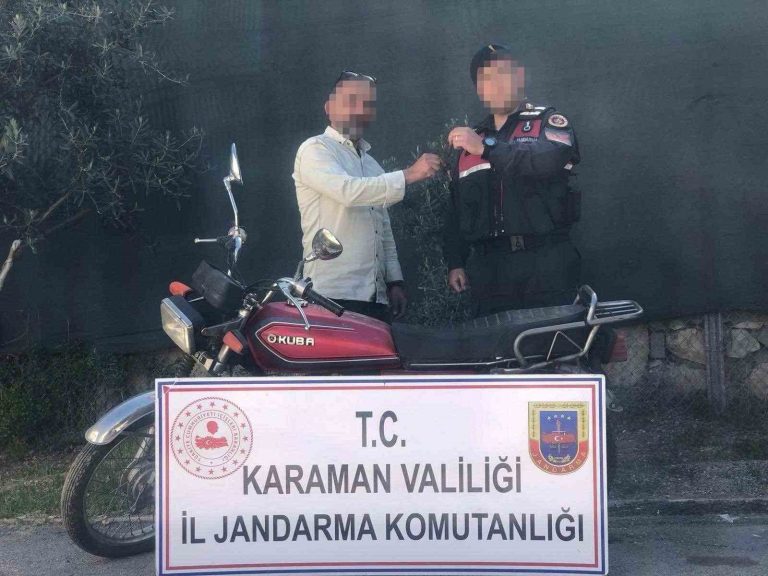 Karaman’da 10 yıldır aranan motosiklet denetimde bulundu