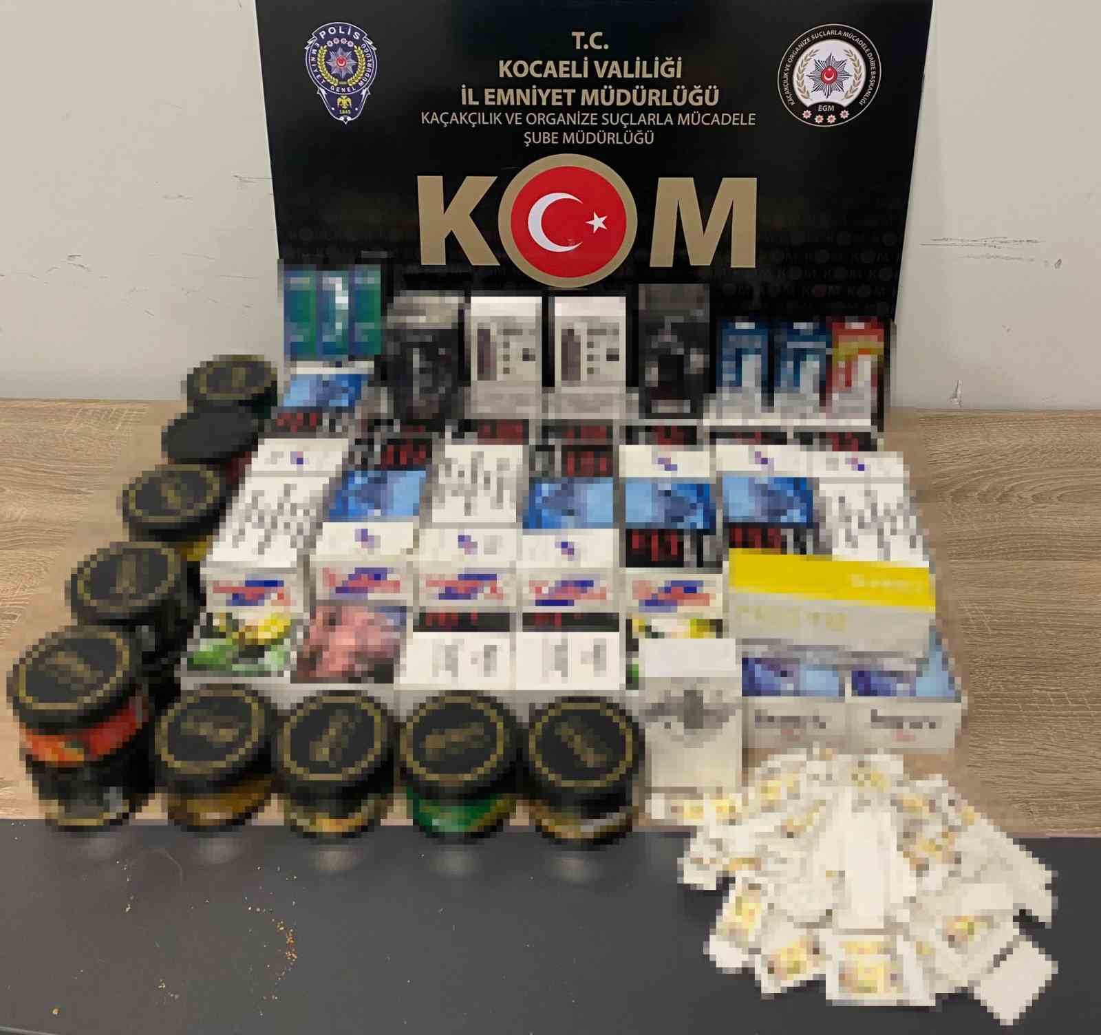 Kocaeli’de 1 ton 100 kilo gümrük kaçağı tütün ele geçirildi
