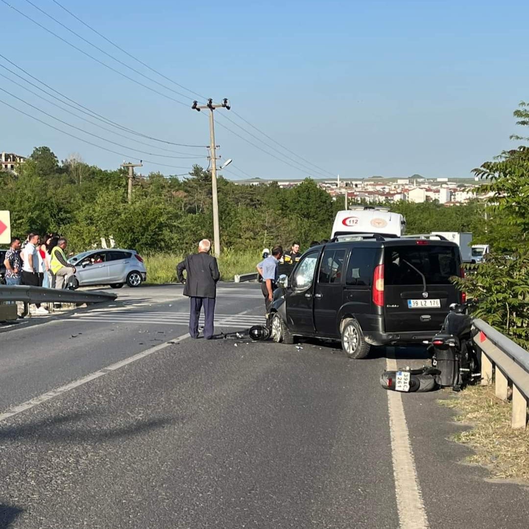 Lüleburgaz’da motosikletle otomobil çarpıştı: 1 yaralı
