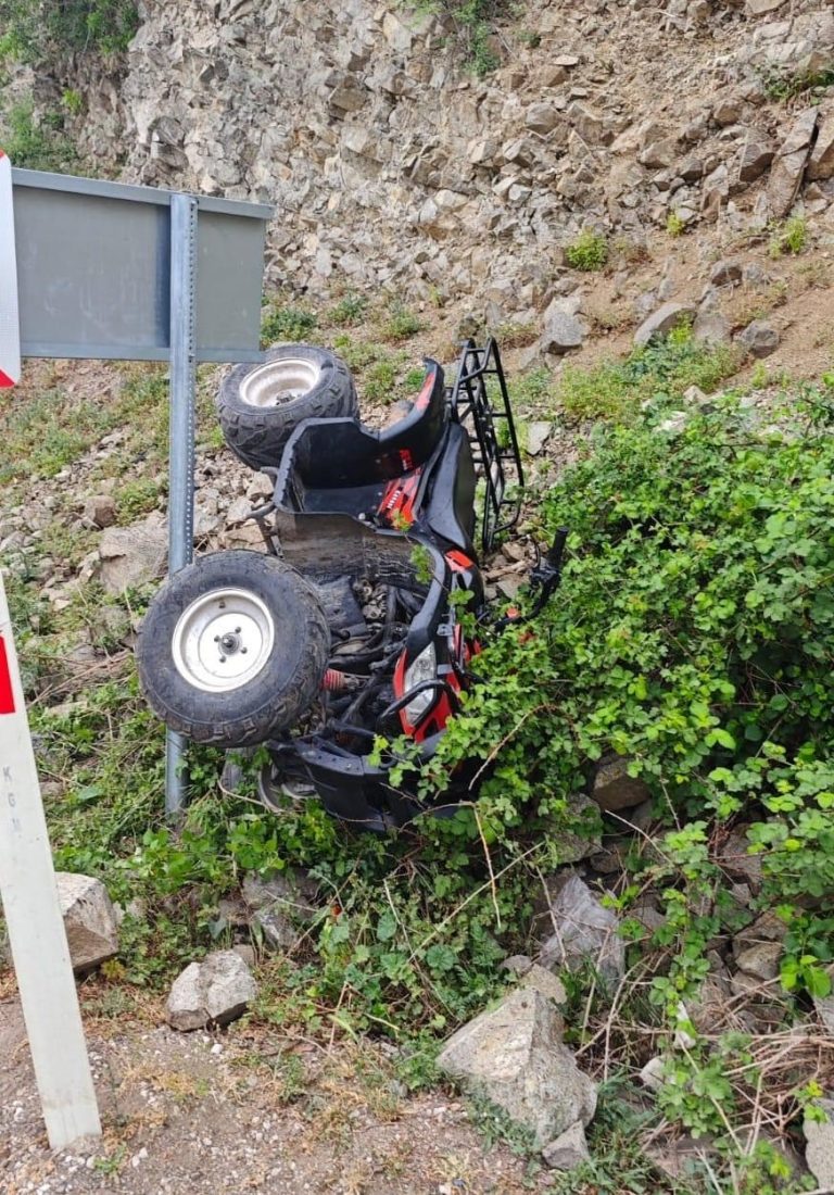 Tokat’ta ATV devrildi, sürücü yaralandı